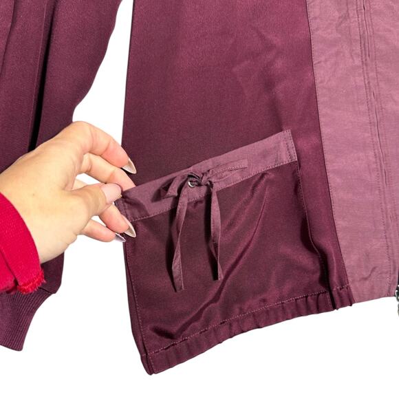 St. John Burgundy Silk Bomber Jacket Size Small (P) - Picture 4 of 7